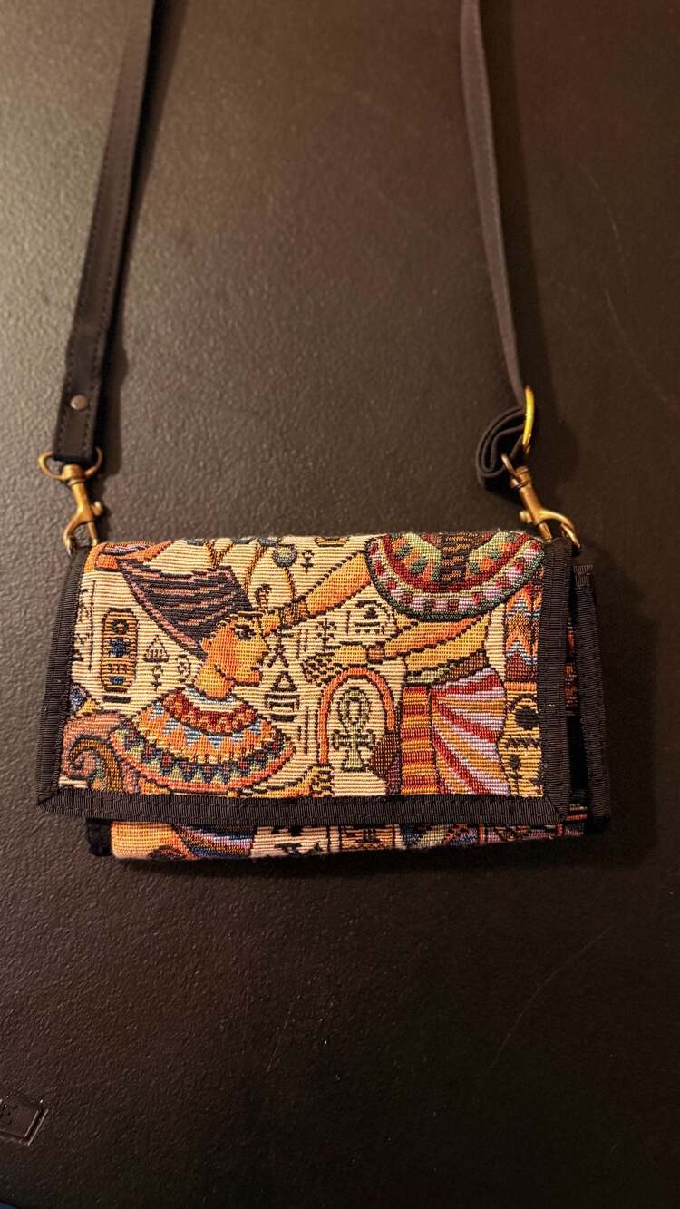 Danny K Beverly Hills Egyptian Tapestry Crossbody Purse Wallet
